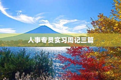 人事专员实习周记三篇 人事专员实习周记三篇