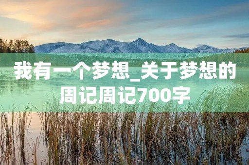 我有一个梦想_关于梦想的周记周记700字