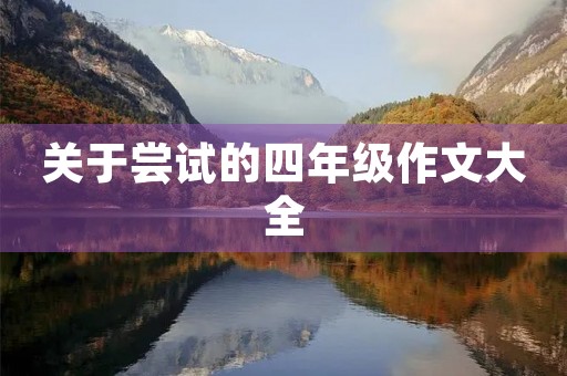 关于尝试的四年级作文大全 关于尝试的四年级作文大全