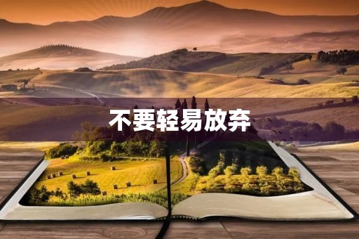不要轻易放弃 不要轻易放弃