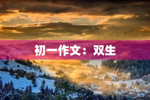 初一作文:双生 初一作文:双生