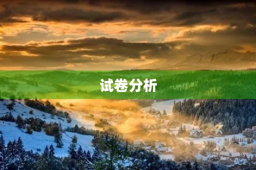 试卷分析 试卷分析