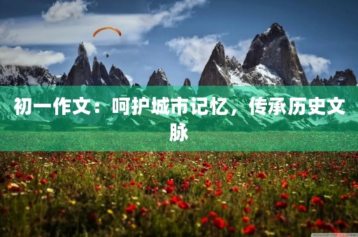 初一作文：呵护城市记忆，传承历史文脉