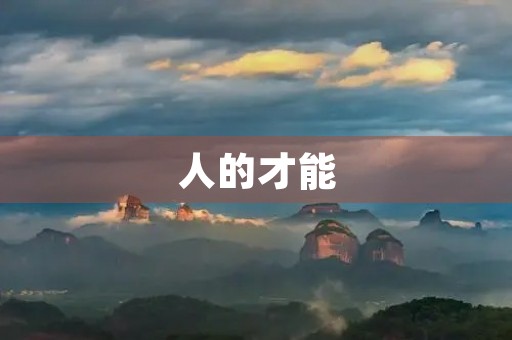 人的才能 人的才能