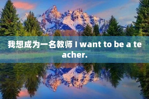 我想成为一名教师 I want to be a teacher.