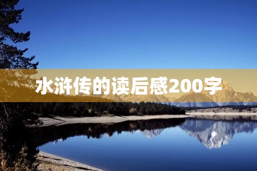 水浒传的读后感200字