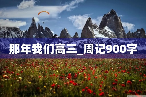 那年我们高三_周记900字 那年我们高三_周记900字