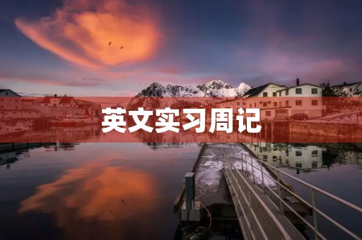 英文实习周记 英文实习周记