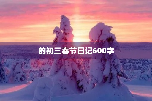 的初三春节日记600字 的初三春节日记600字