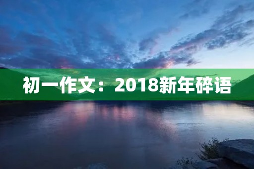 初一作文：2018新年碎语