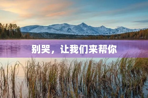 别哭，让我们来帮你