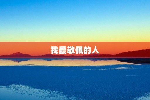 我最敬佩的人 我最敬佩的人