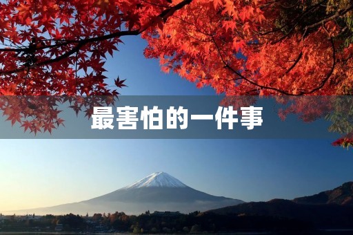 最害怕的一件事 最害怕的一件事