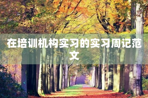 在培训机构实习的实习周记范文