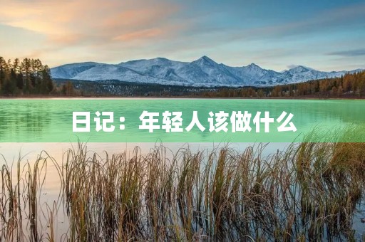 日记：年轻人该做什么