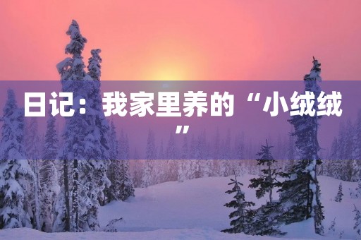 日记：我家里养的“小绒绒”