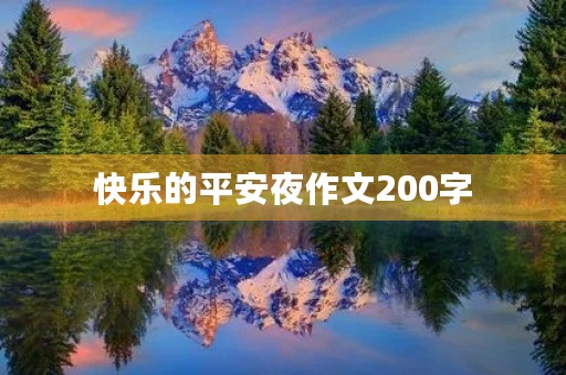 快乐的平安夜作文200字
