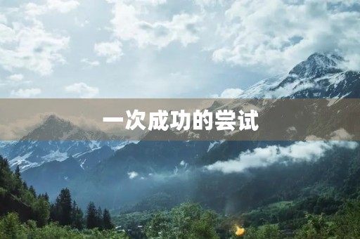 一次成功的尝试 一次成功的尝试