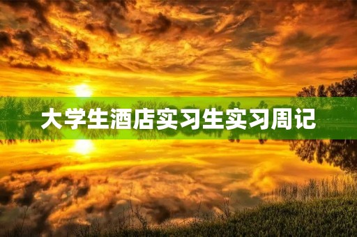 大学生酒店实习生实习周记