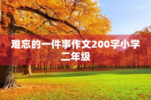 难忘的一件事作文200字小学二年级 难忘的一件事作文200字小学二年级
