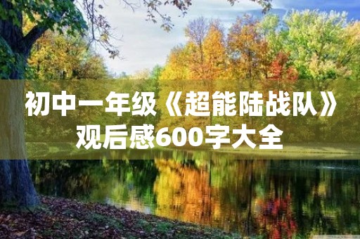 初中一年级《超能陆战队》观后感600字大全 初中一年级《超能陆战队》观后感600字大全
