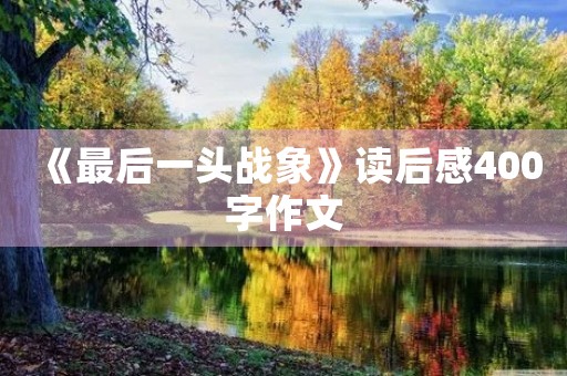 《最后一头战象》读后感400字作文 《最后一头战象》读后感400字作文