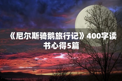 《尼尔斯骑鹅旅行记》400字读书心得5篇