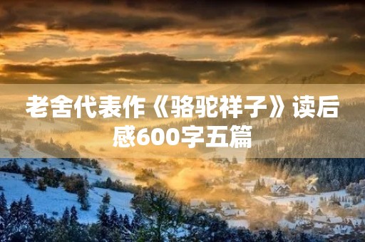 老舍代表作《骆驼祥子》读后感600字五篇