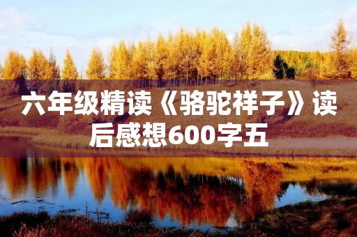 六年级精读《骆驼祥子》读后感想600字五 六年级精读《骆驼祥子》读后感想600字五