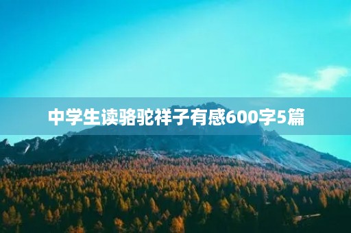 中学生读骆驼祥子有感600字5篇 中学生读骆驼祥子有感600字5篇