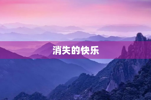 消失的快乐 消失的快乐