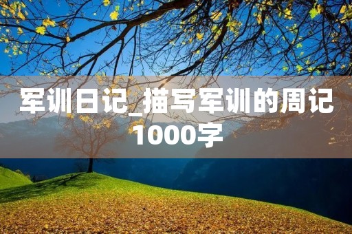 军训日记_描写军训的周记1000字