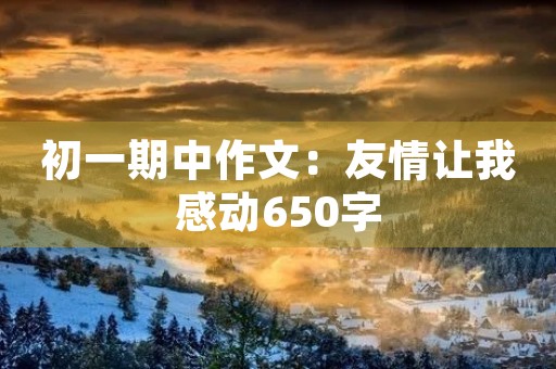 初一期中作文：友情让我感动650字