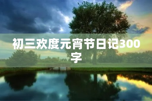 初三欢度元宵节日记300字
