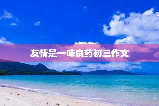 友情是一味良药初三作文 友情是一味良药初三作文