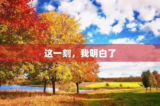 这一刻，我明白了