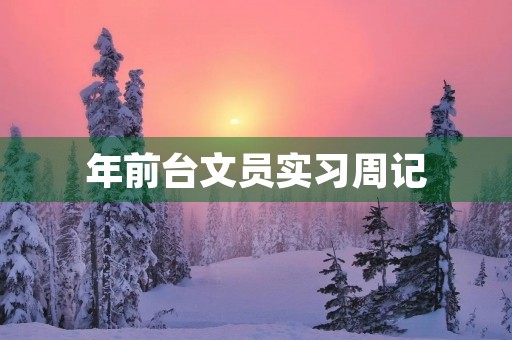 年前台文员实习周记 年前台文员实习周记