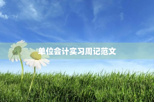 单位会计实习周记范文 单位会计实习周记范文