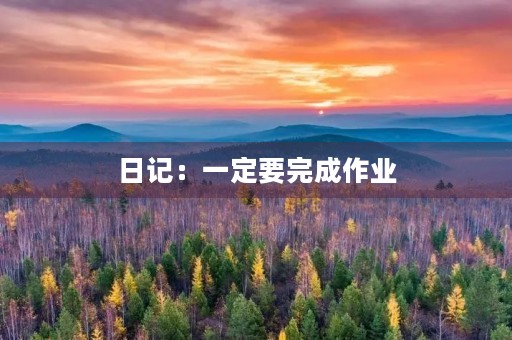 日记:一定要完成作业 日记:一定要完成作业