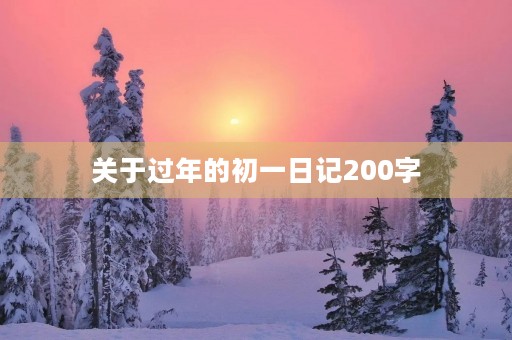 关于过年的初一日记200字