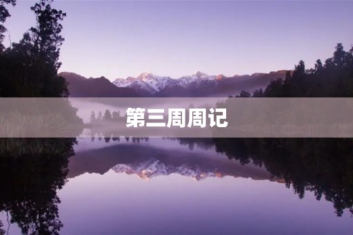 第三周周记