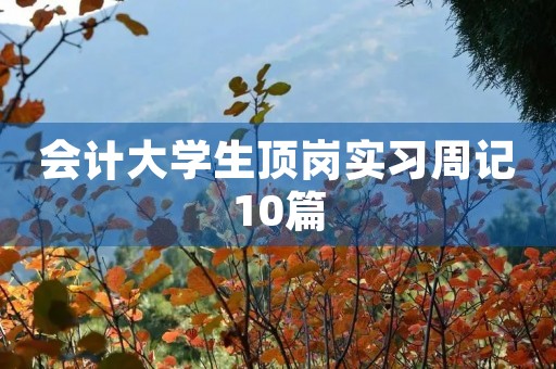 会计大学生顶岗实习周记10篇 会计大学生顶岗实习周记10篇