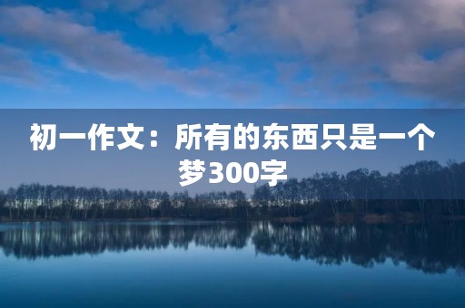 初一作文：所有的东西只是一个梦300字