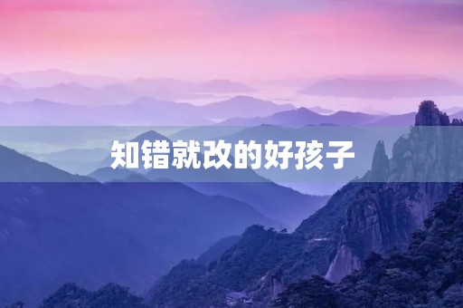 知错就改的好孩子 知错就改的好孩子