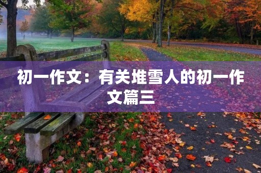初一作文：有关堆雪人的初一作文篇三