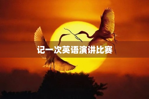 记一次英语演讲比赛 记一次英语演讲比赛