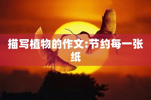 描写植物的作文:节约每一张纸