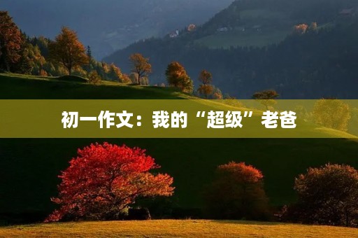 初一作文:我的“超级”老爸 初一作文:我的“超级”老爸