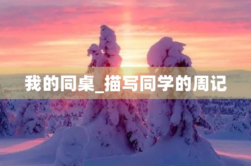 我的同桌_描写同学的周记