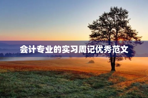 会计专业的实习周记优秀范文
